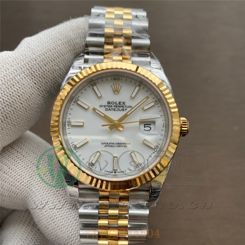 VS廠勞力士日志41mm間金陶瓷白面五銖帶「3235機(jī)芯」產(chǎn)品展示