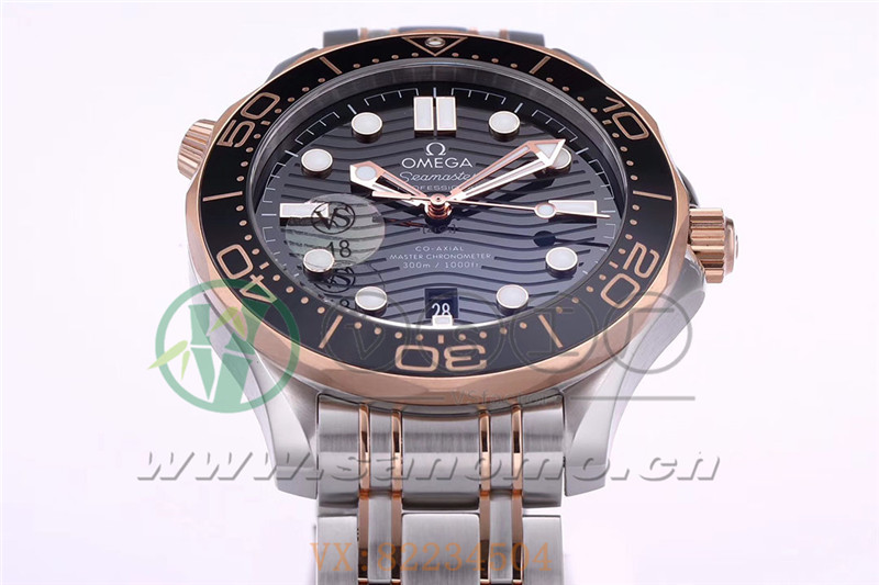 VS廠歐米茄海馬300間玫瑰金黑盤做工評測