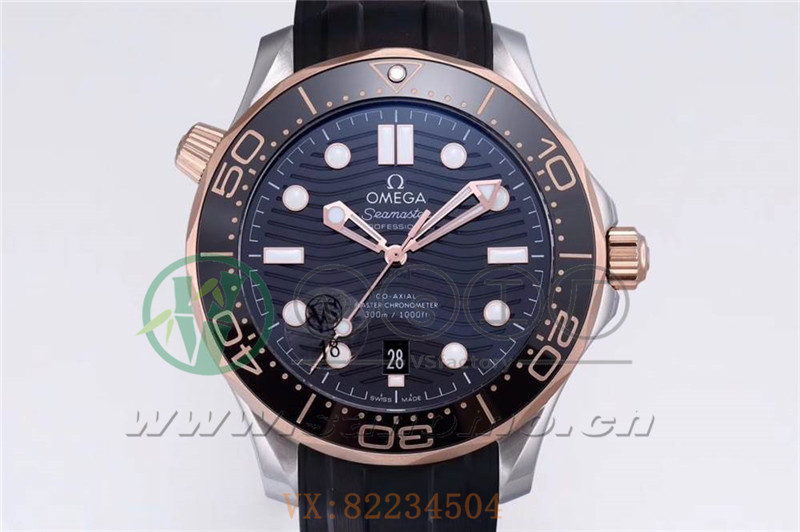 VS廠歐米茄海馬300間玫瑰金黑盤做工評測