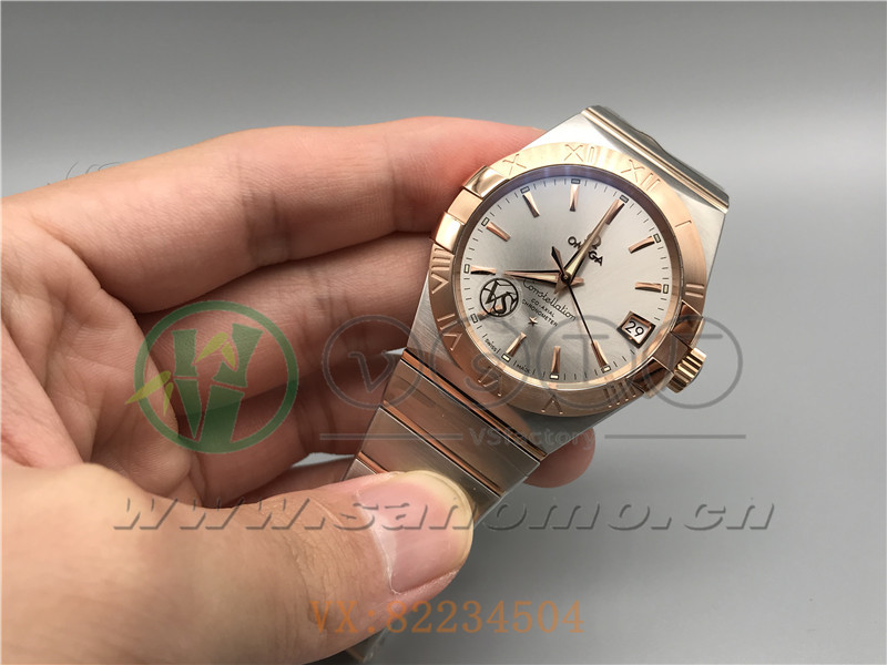 VS廠歐米茄星座38mm間玫白面條釘產品展示