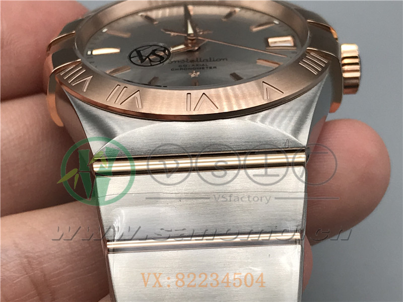 VS廠歐米茄星座38mm間玫白面條釘產品展示