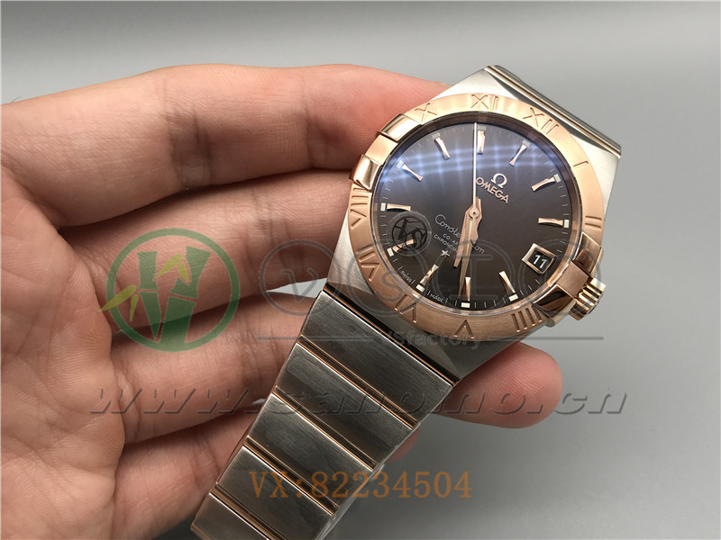 VS廠歐米茄星座38mm間玫咖面條釘產品展示