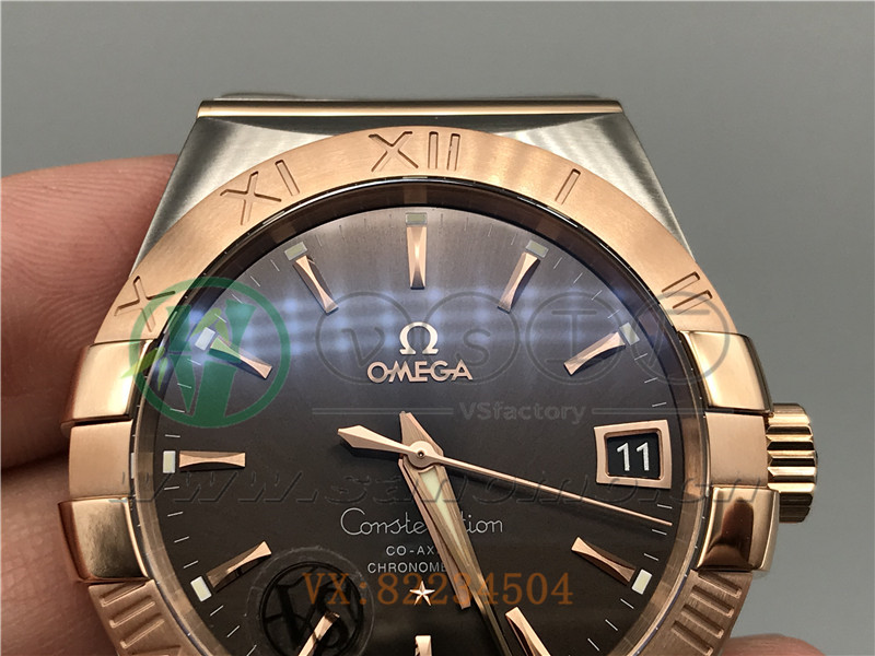 VS廠歐米茄星座38mm間玫咖面條釘產品展示