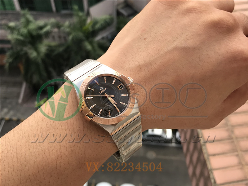 VS廠歐米茄星座38mm間玫咖面條釘產品展示