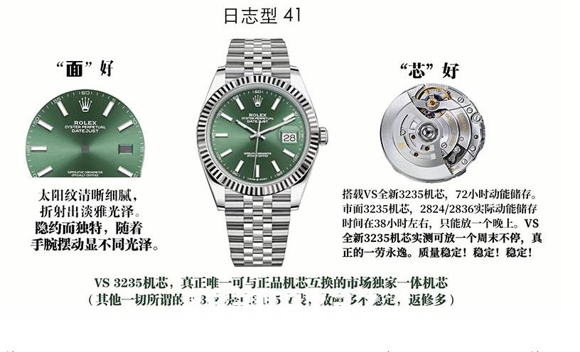 VS廠勞力士日志41系列綠盤評測（vs廠綠盤日志怎么樣）