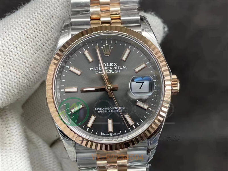 VS廠勞力士日志36毫米間玫瑰金灰盤深度做工評測