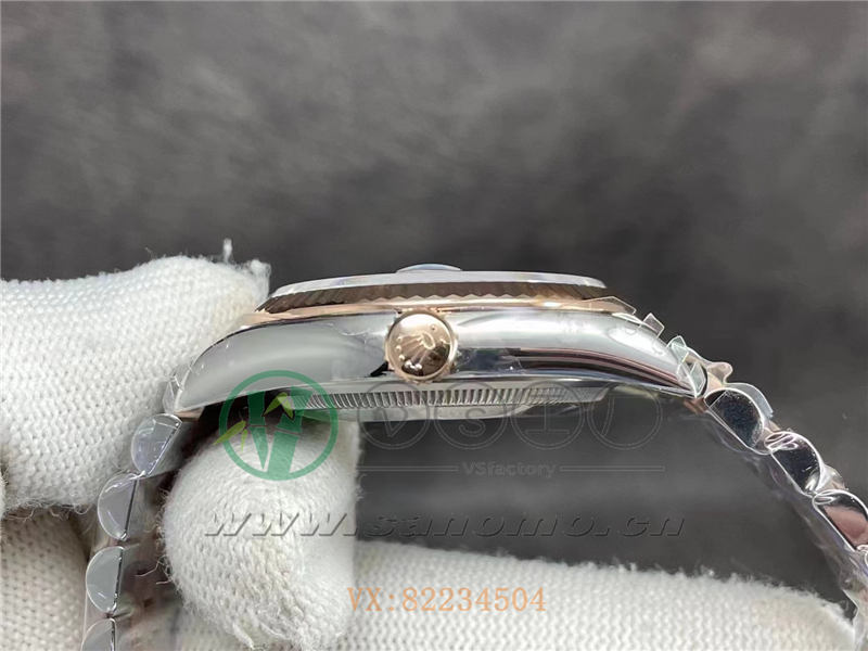 VS廠勞力士日志36毫米間玫瑰金灰盤深度做工評測