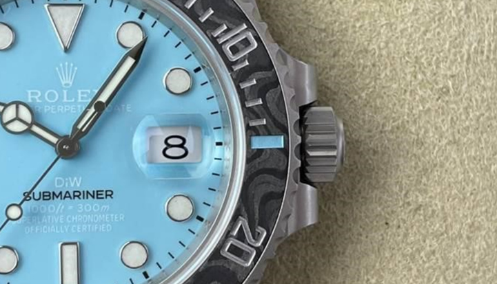 VS廠勞力士DIW改裝蒂芙尼(Tiffany)藍水鬼做工細節(jié)評測