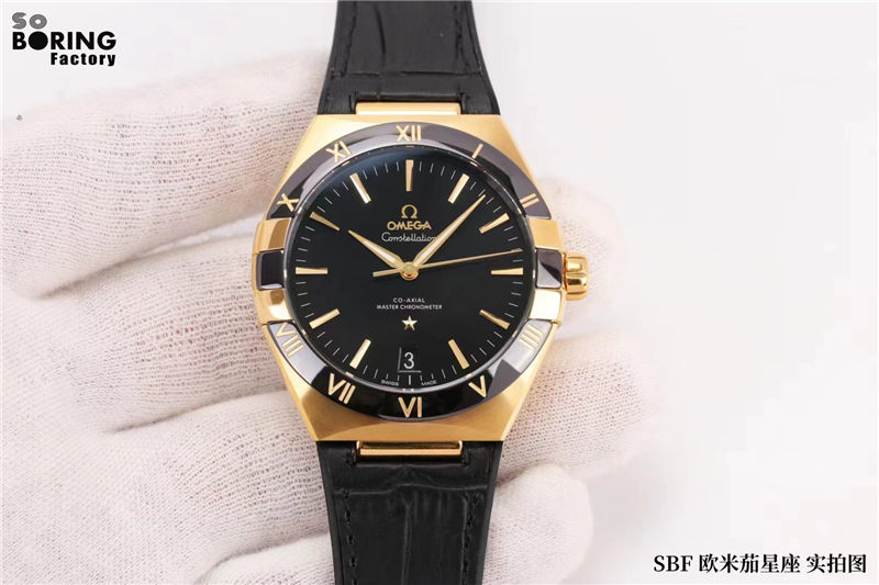 vs廠歐米茄五代星座全玫藍(lán)與全金黑對比