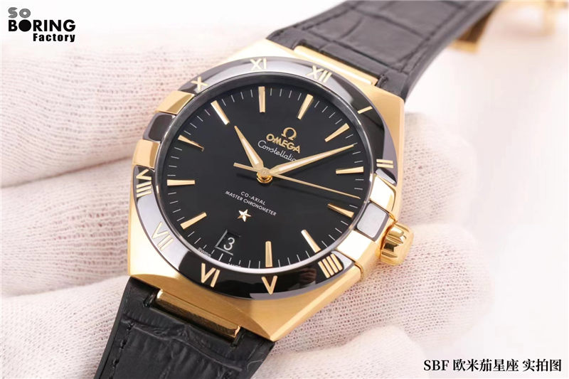 vs廠歐米茄五代星座全玫藍(lán)與全金黑對比