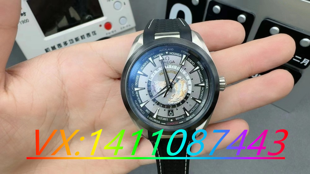 VS廠歐米茄世界時鈦灰海馬的實拍細節(jié)測評